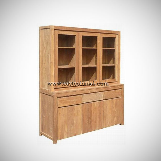 Solo Cupboard 3 Glass Doors 3 Drawers 3 Woode
