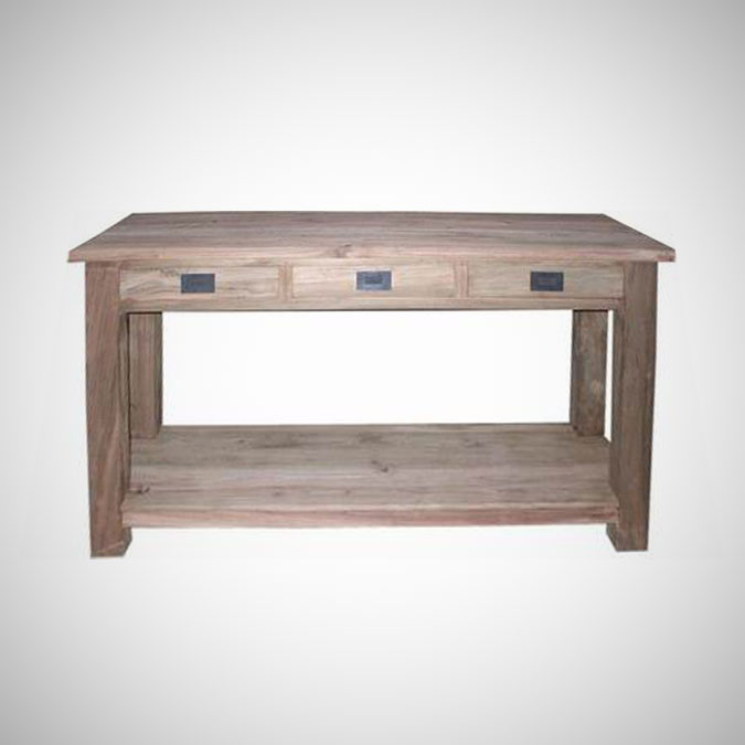 Herman Console Table 2 Level with 3 Drawers Small