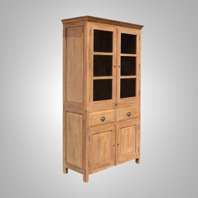 BALI CUPBOARD  2 GLASS DOORS  2 DRAWERS 2 WOODEN DOORS  