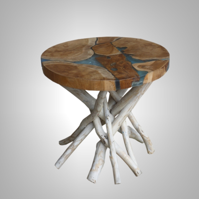 ROUND RESIN TABLE WITH PANG LEG