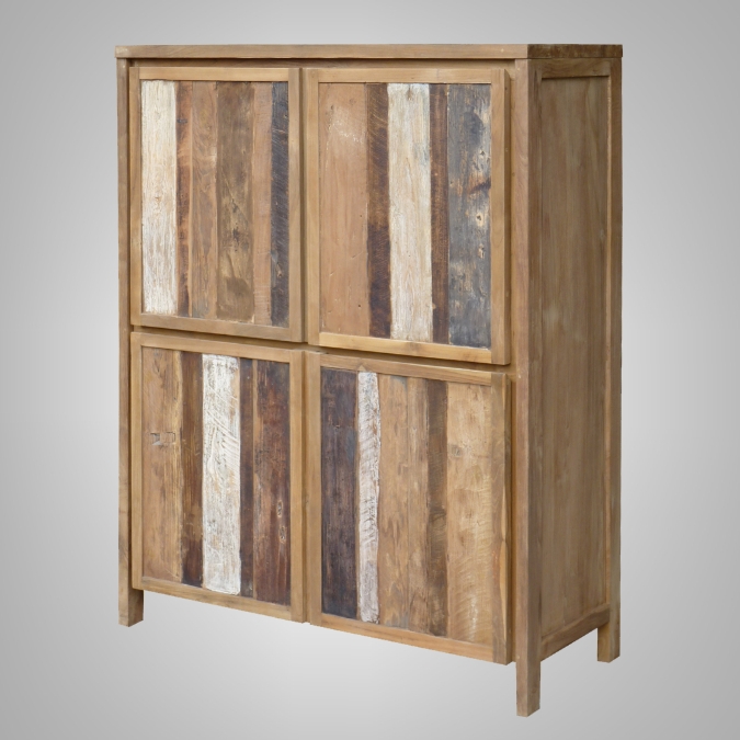Rust Teak Cupboard 4 Wooden Doors